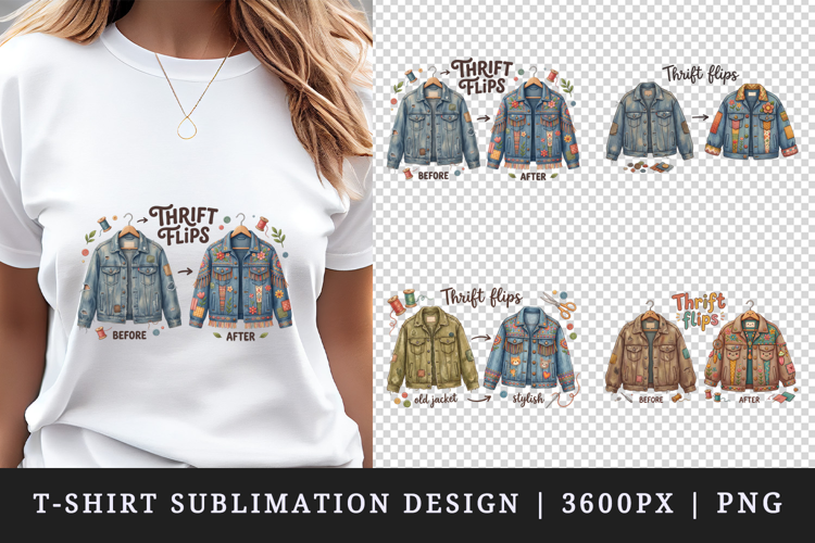 Thrifting t-shirt printable sublimation design png