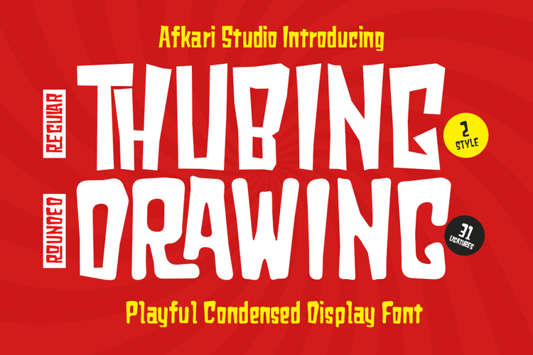 Thubing Drawing - Condensed Sans Serif Display Font