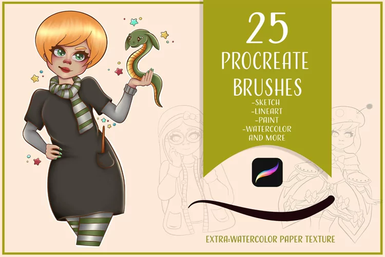 Brush set for Procreate 25 amazing brushes