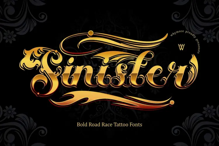 Sinister Ornamental Tattoo Script Font