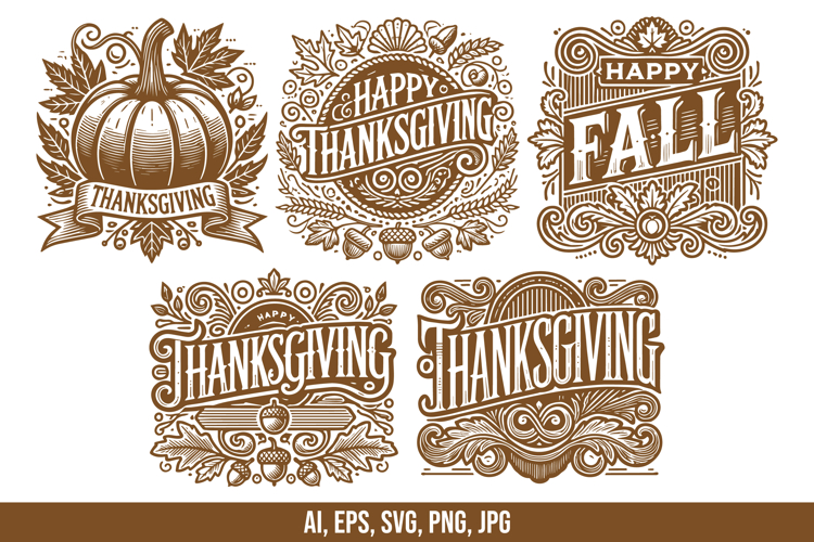 Thanksgiving Text Vector Bundle