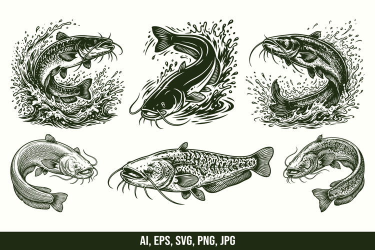 Wels Catfish Vector SVG Bundle