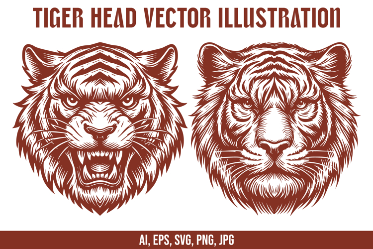 Tiger Head Vector SVG Bundle