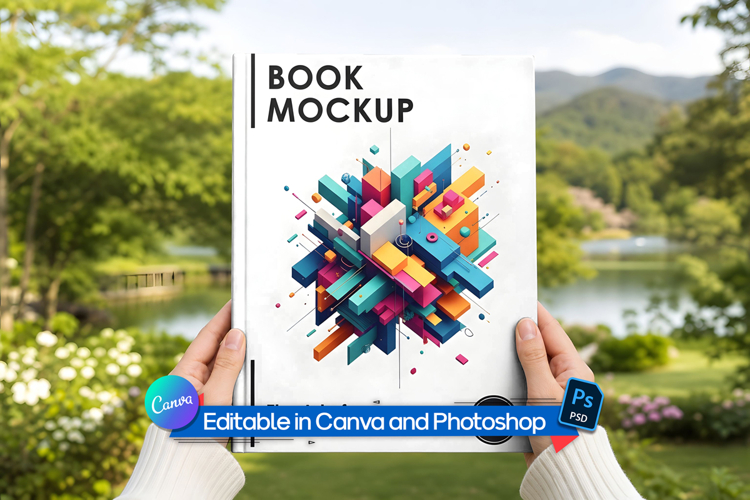 8.5x11 book hardcover mockup