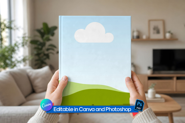 8.5x11 book hardcover mockup example image 1