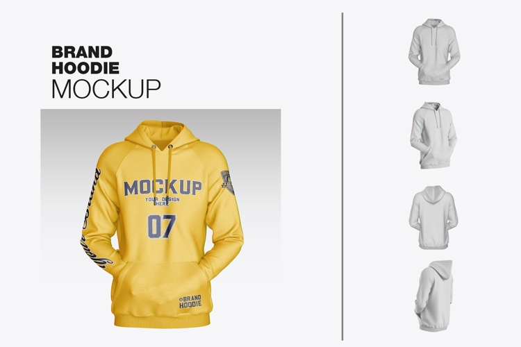 Sweatshirt Hoodie With Hands in Pockets Mockup