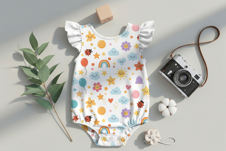 Baby clothe flat lay mockup