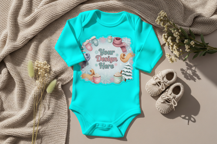 Baby cotton onesie mockup