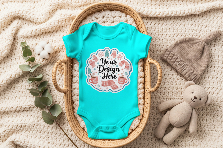 baby onesie mockup PSD