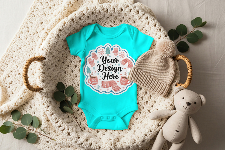 Baby romper mockup