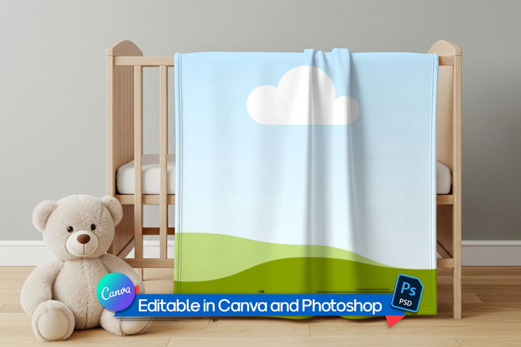 Baby throw blanket mockup