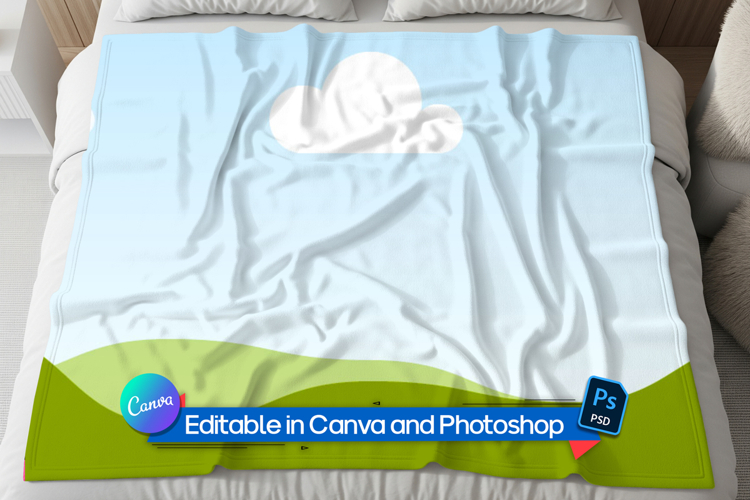 Bedroom blanket mockup