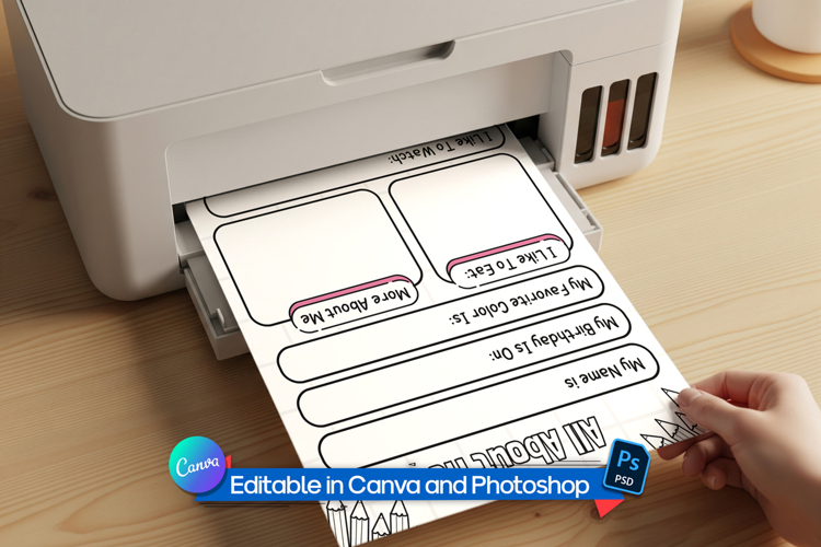 Blank paper print mockup