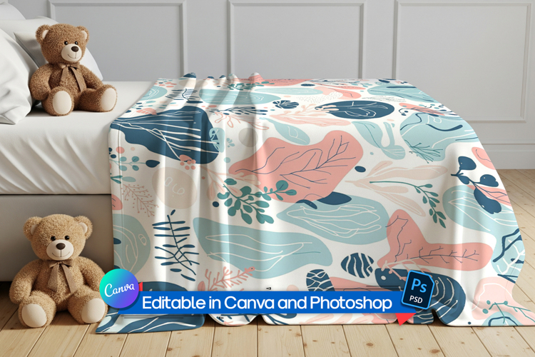 Blanket bedding mockup