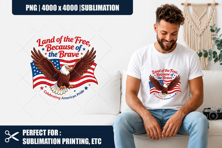 American Pride Eagle PNG | USA Flag Sublimation Clipart