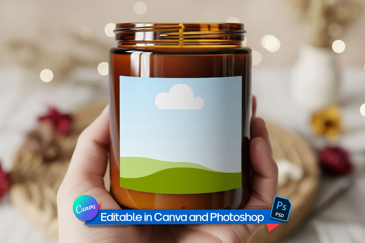 Candle label mockup