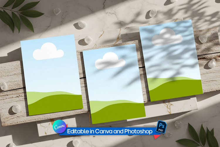 Card mockup flat lay