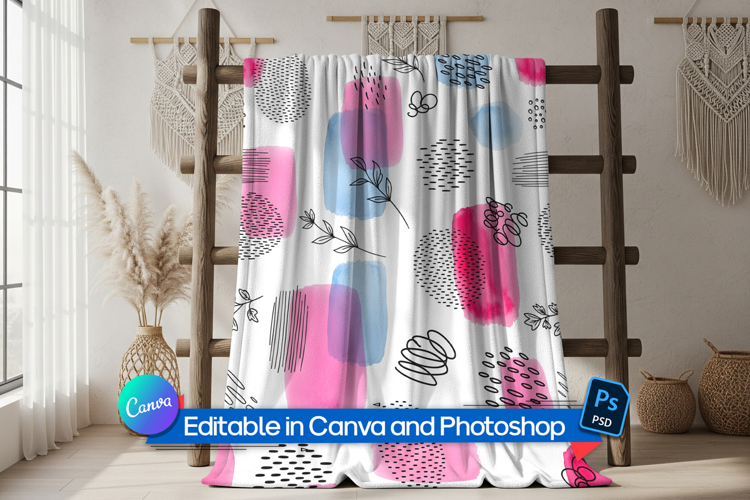 Draped blanket mockup