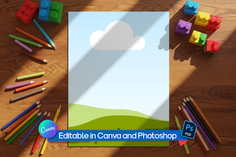 Editable 8.5 x 11 coloring page mockup