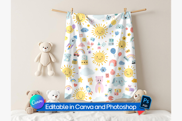 Editable blanket mockup