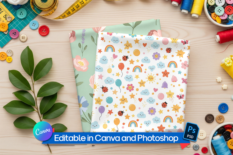 Editable Folded Fabric Mockup