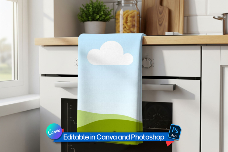 Editable folded towel mockup