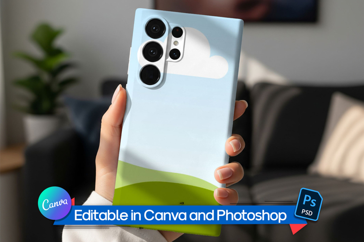 Editable galaxy s23 ultra phone case mockup