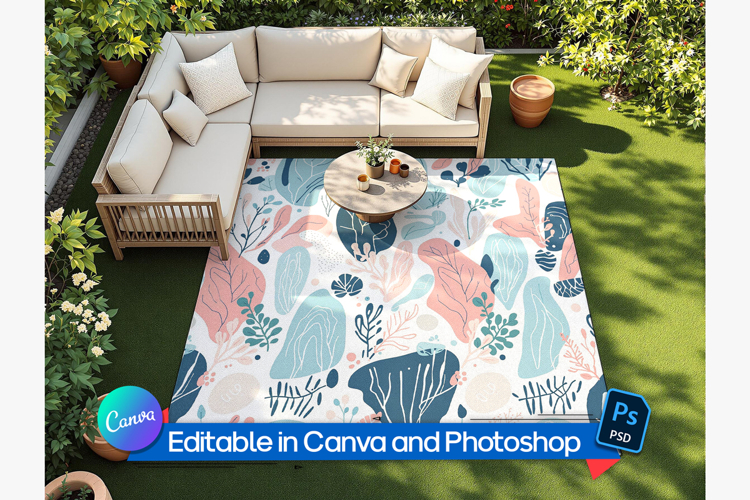 Editable Outdoor Rug Mockup
