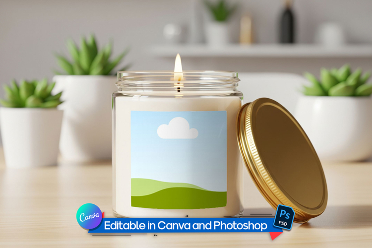 Editable Soy candle mockup