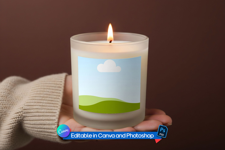 Editable Soy wax candle mockup
