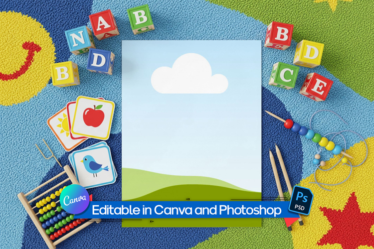 Educational A4 worksheet mockup