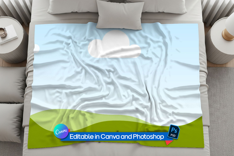 Fabric blanket mockup