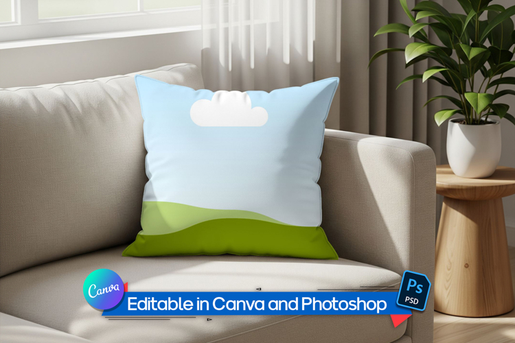 Fabric pillow mockup