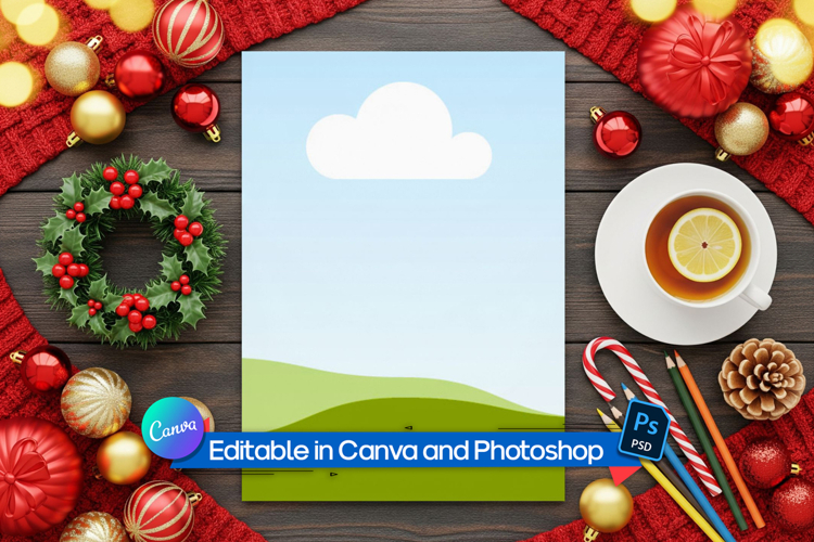 Festive Worksheet Page Mockup