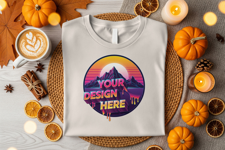 Flat lay t-shirt mockup