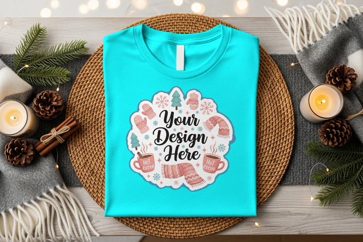 Folded t-shirt mockup