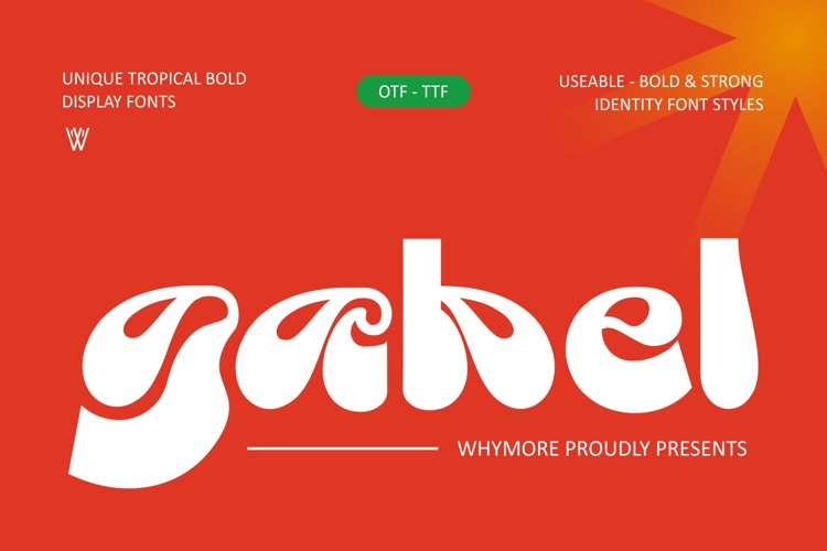 Gabel bold tropical retro display font