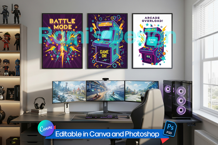 Gamer Room Frame Mockup