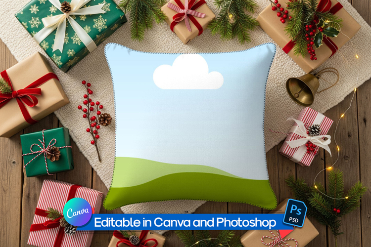 Gift pillow mockup example image 1