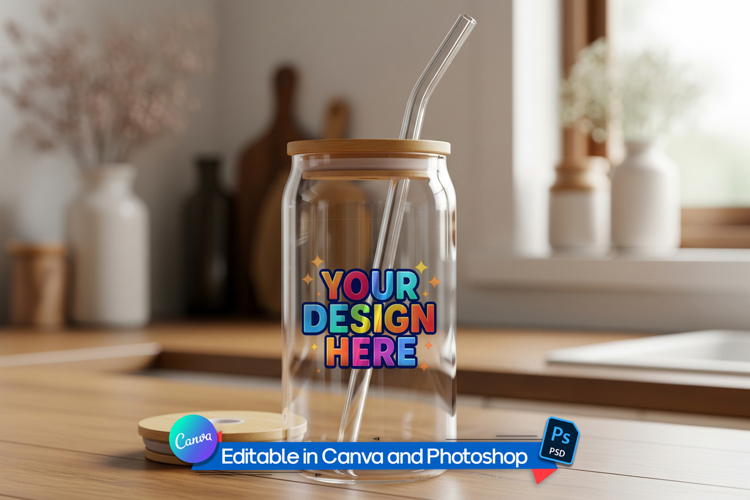 Glass Can Mockup
