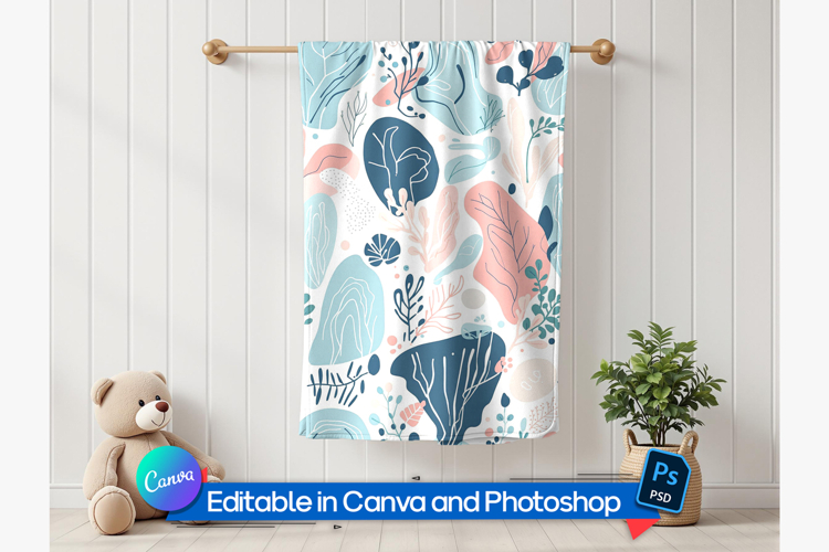 Hanging blanket mockup