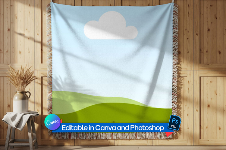 Hanging carpet mockup