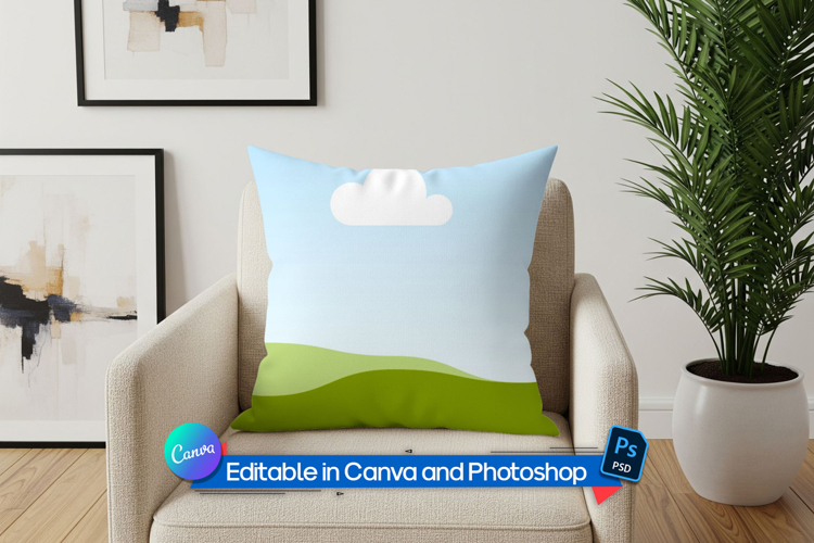 Home decor pillow mockup