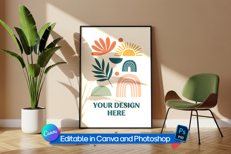 Interior poster frame mockup