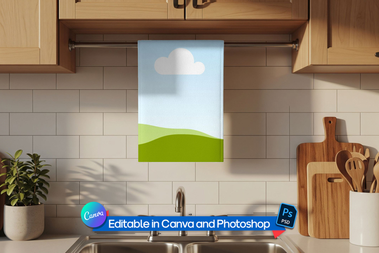 Kitchen dish towel mockup
