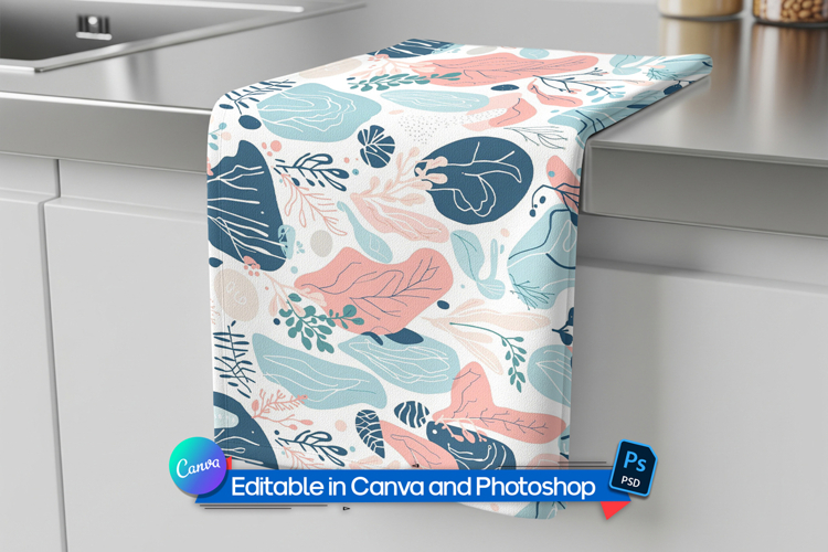 Kitchen linen towel mockup