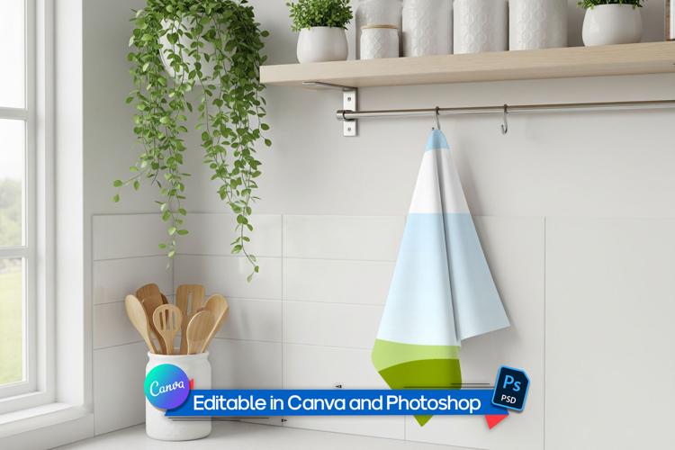 Kitchen tea towel mockup