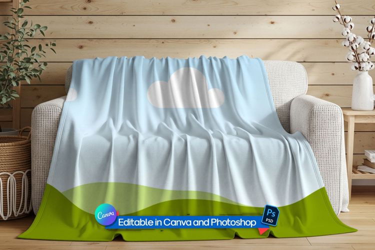 Living room textile mockup