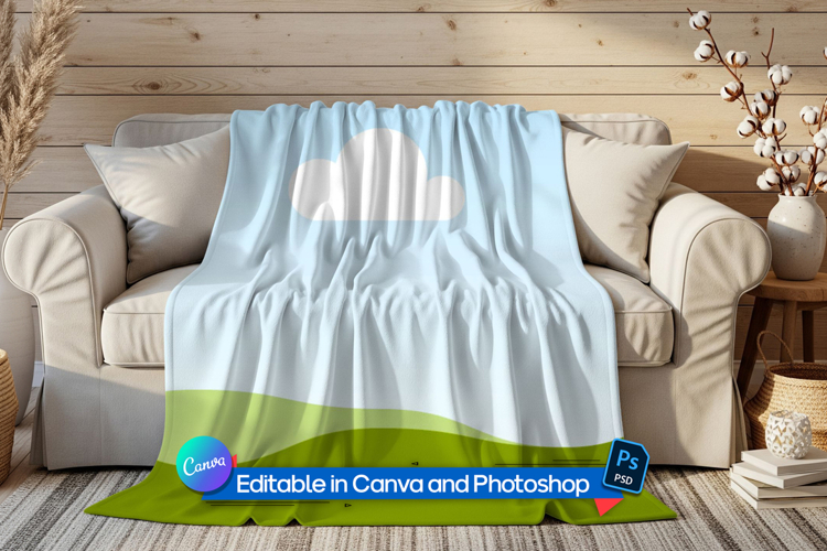Living space blanket mockup