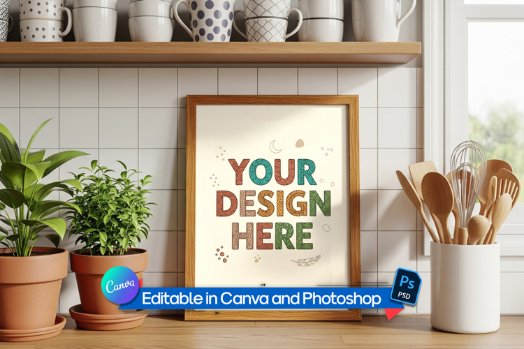 Minimal interior poster frame mockup